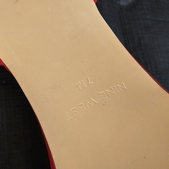 Nine West Red Platform High Heel Stiletto Open Square toe sandals Women's size 7 - Picture 4 of 9